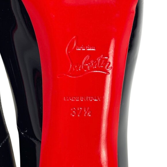 CHRISTIAN LOUBOUTIN VERY PRIVE Black Patent Platform Stiletto Pumps 37.5 7.5 - Picture 13 of 14